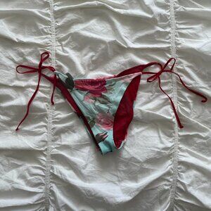 BACIRUBATI Vintage Turquoise Rose Pattern Bikini Bottom